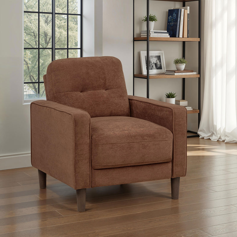 Bowen II Fabric Upholstered Track Arm Accent Chair Rust