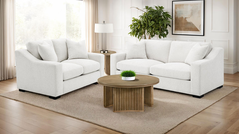 Ashlyn Fabric Upholstered Track Arm Sofa Sand