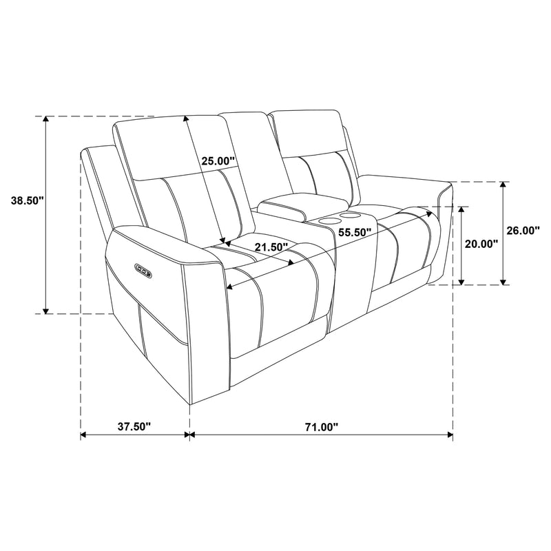 Kennett Chenille Upholstered Power Reclining Loveseat Grey