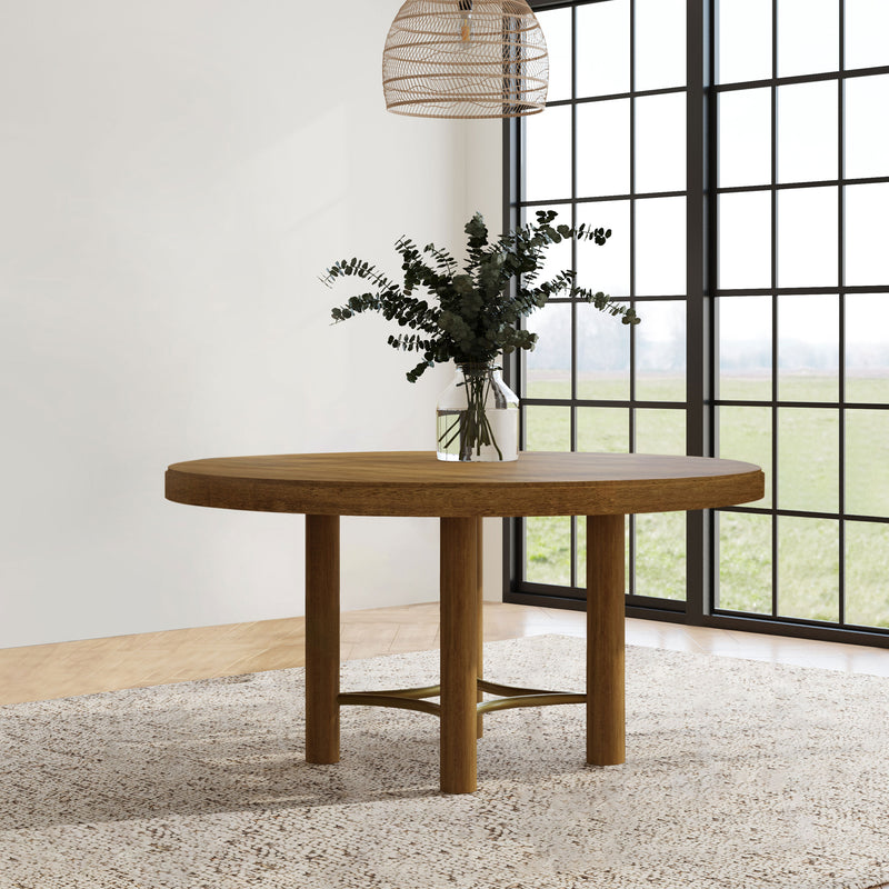 Arini 60-inch Round Wood Dining Room Table Sand Wash