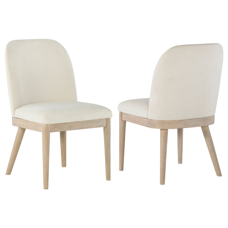 Solano Upholstered Dining Side Chair Beige (Set of 2)