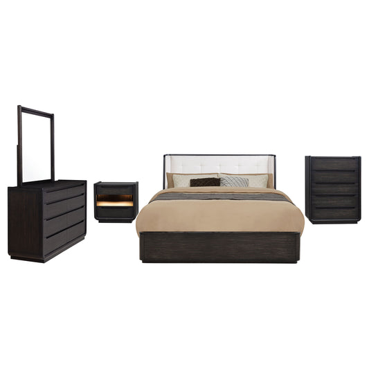 Leandro 5-piece California King Bedroom Set Burnished Black