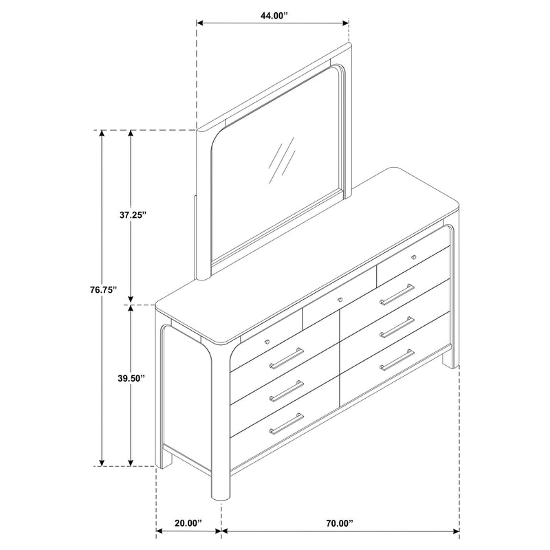 Solano 9-drawer Bedroom Dresser with Mirror Weathered Mango