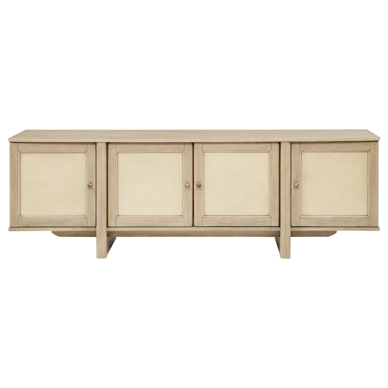 Kailani 79-inch 4-door Cane TV Stand Media Console Beige Oak