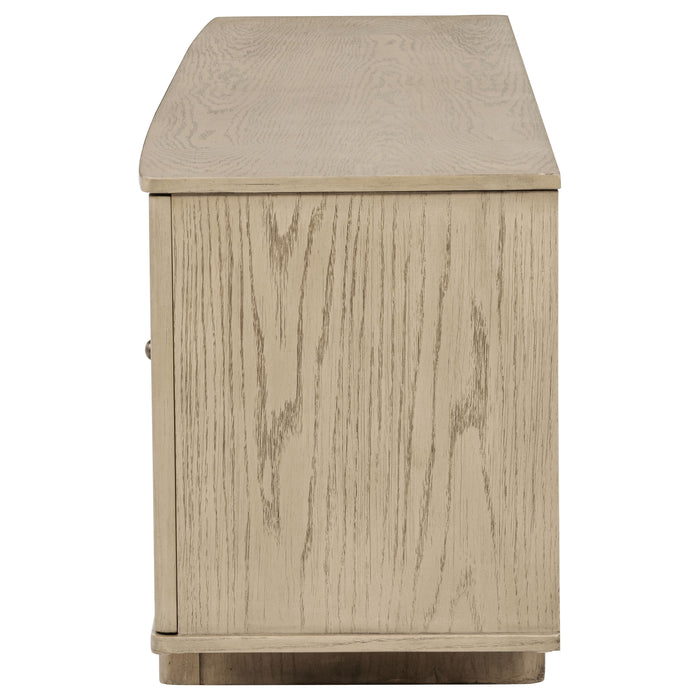 Kailani 79-inch 4-door Cane TV Stand Media Console Beige Oak