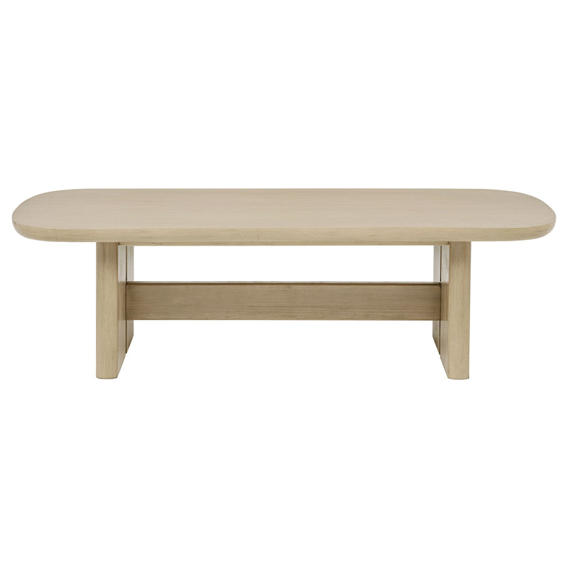 Kailani 3-piece Coastal Coffee and End Table Set Beige Oak