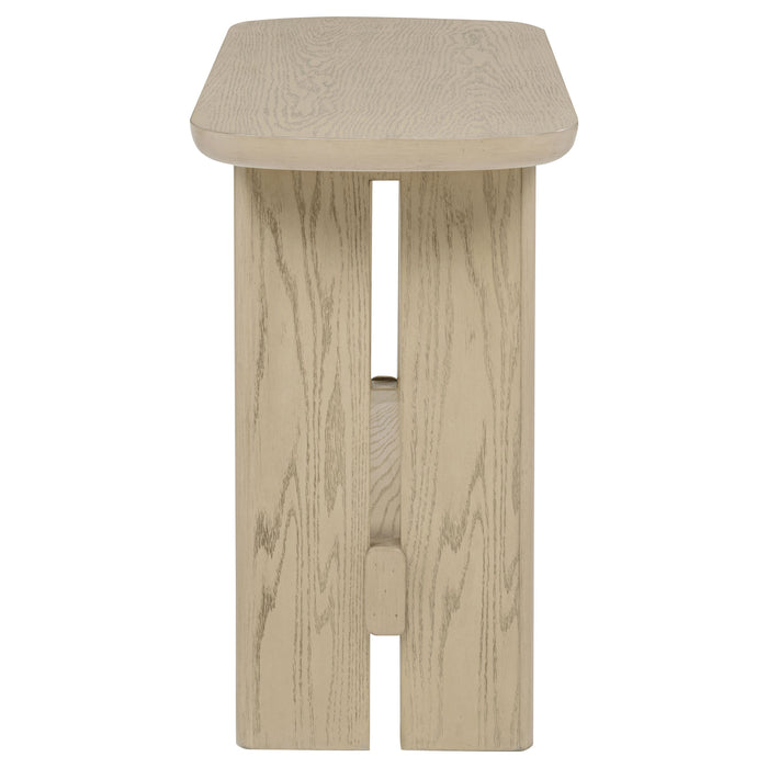 Kailani Coastal Sofa Console Table with Shelf Beige Oak