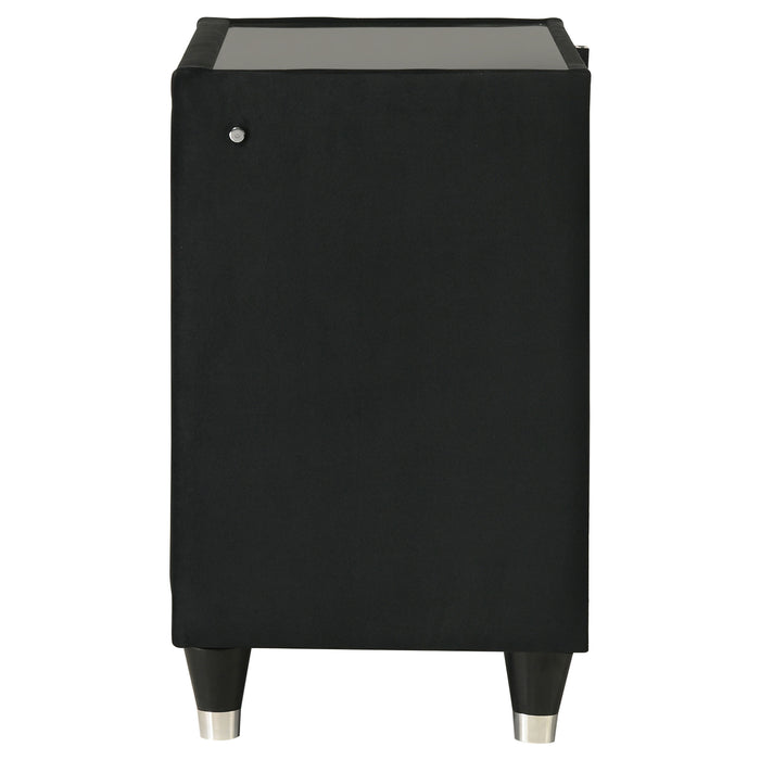 Lorient 2-drawer LED Nightstand with USB Black