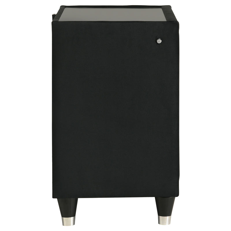Lorient 2-drawer LED Nightstand with USB Black