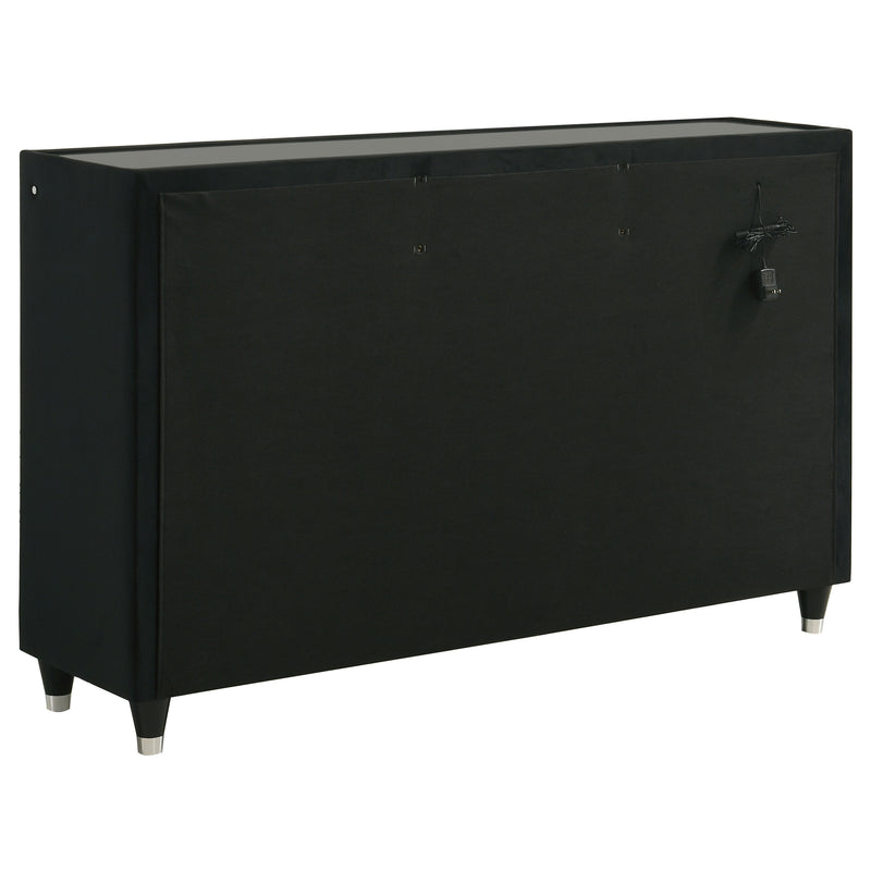 Lorient 8-drawer LED Bedroom Dresser Cabinet Black