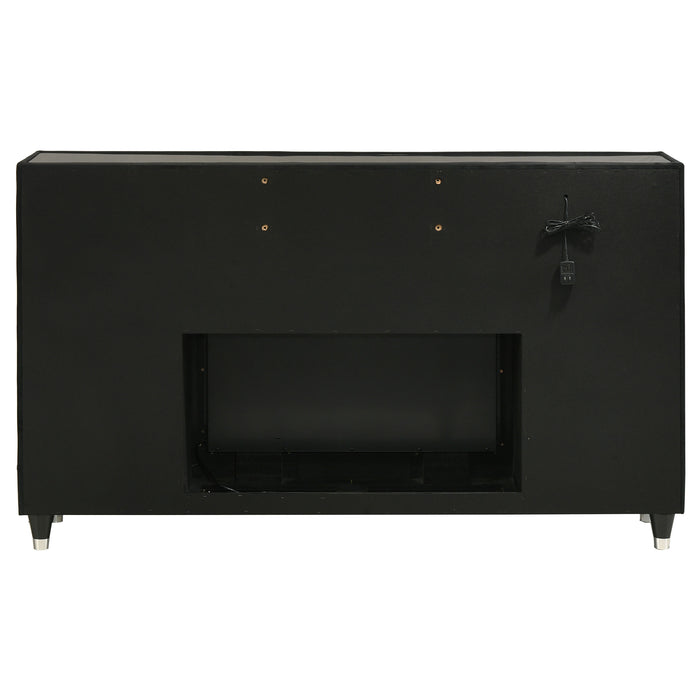 Lorient 8-drawer LED Bedroom Flame Box Dresser Black