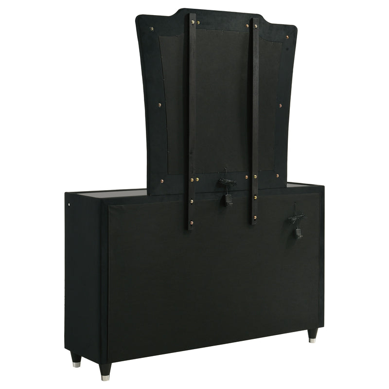 Lorient 8-drawer LED Dresser with Mirror Black