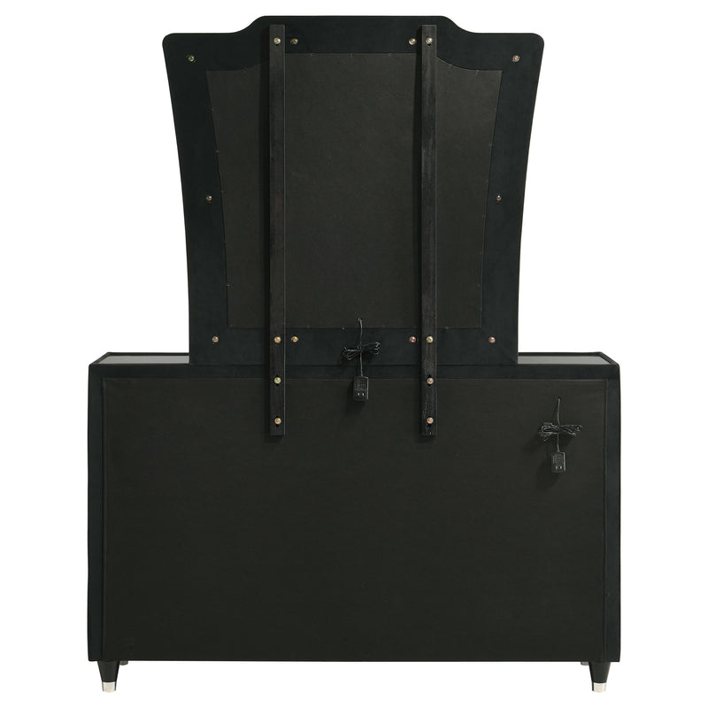 Lorient 8-drawer LED Dresser with Mirror Black