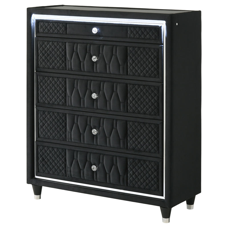 Lorient 5-drawer LED Chest of Drawers Black