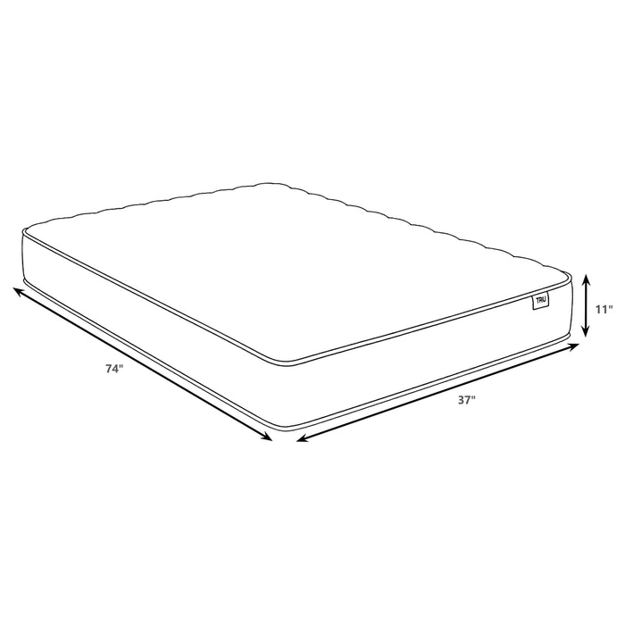 Hayes Twin Firm Tight Top Hybrid Mattress White