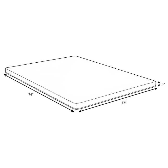 Cascade 3-inch Twin Cool Memory Foam Mattress Topper