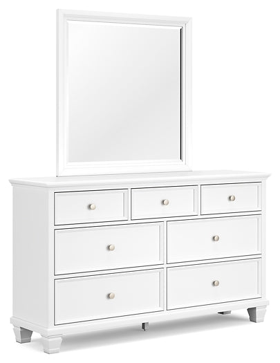 Fortman Queen Panel Storage Bed with Mirrored Dresser