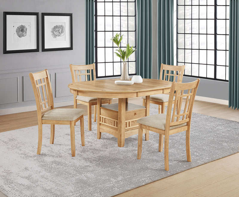 Lavon Oval 60-inch Wood Extension Leaf Dining Table Light Oak