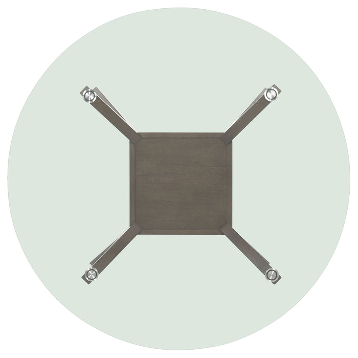 Paxton Round 48-inch Glass Top Wood Dining Table Brown