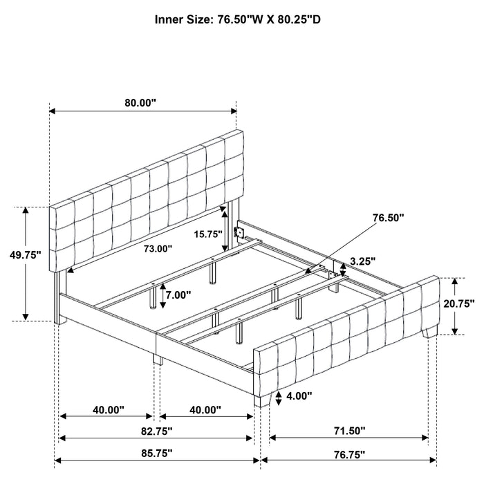 Fairfield Upholstered Eastern King Panel Bed Beige