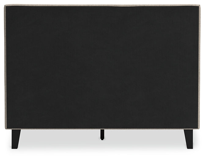 Cielden Full Upholstered Bed with Roll Slats, Dresser, Mirror and Nightstand