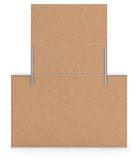 Zuraleus Queen Upholstered Panel Platform Storage Bed, Dresser and Mirror