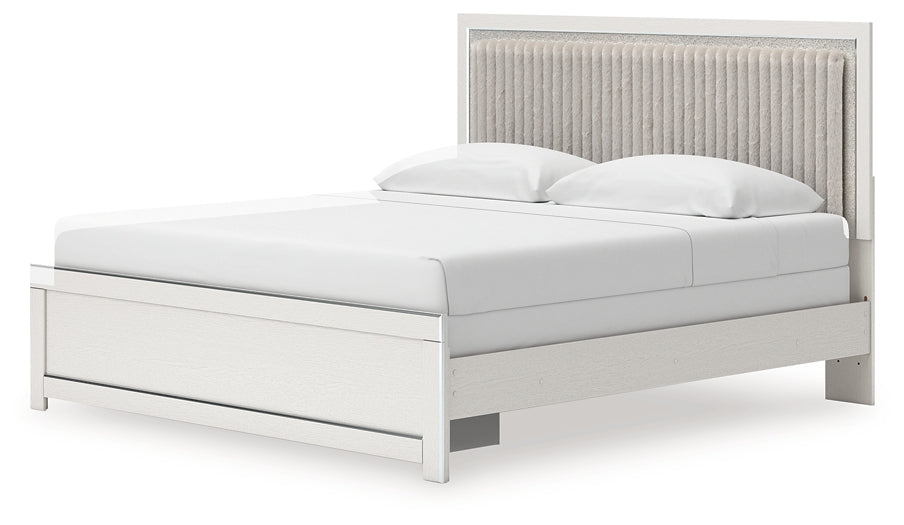 Zuraleus King Upholstered Panel Bed, Dresser and Mirror