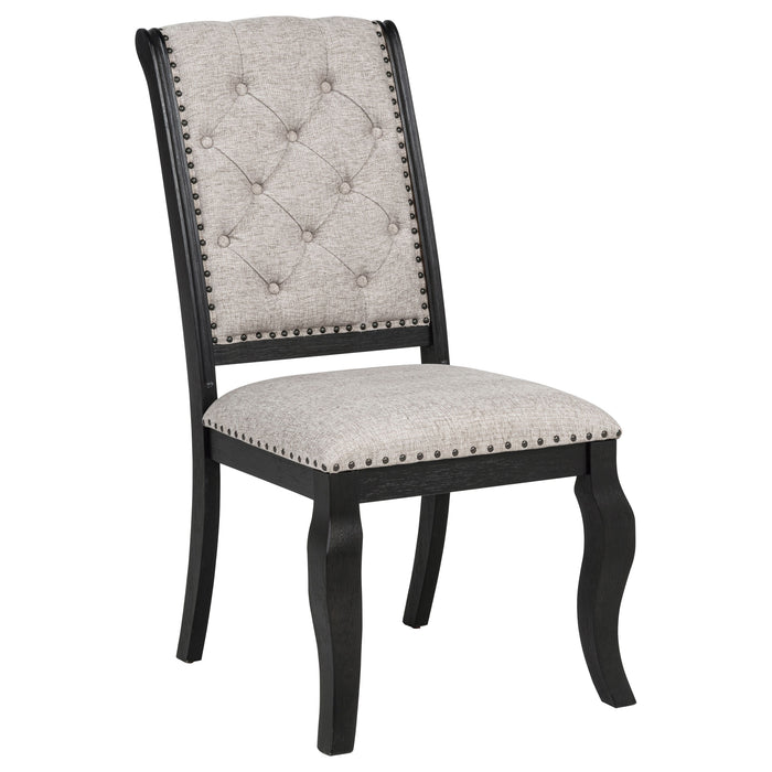 Phelps Upholstered Dining Side Chair Tobacco and Distressed Noir