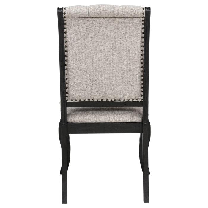 Phelps Upholstered Dining Side Chair Tobacco and Distressed Noir