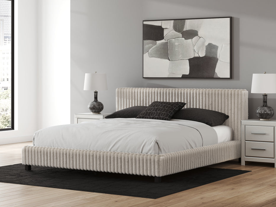 Zuraleus California King Upholstered Bed, Dresser and Mirror