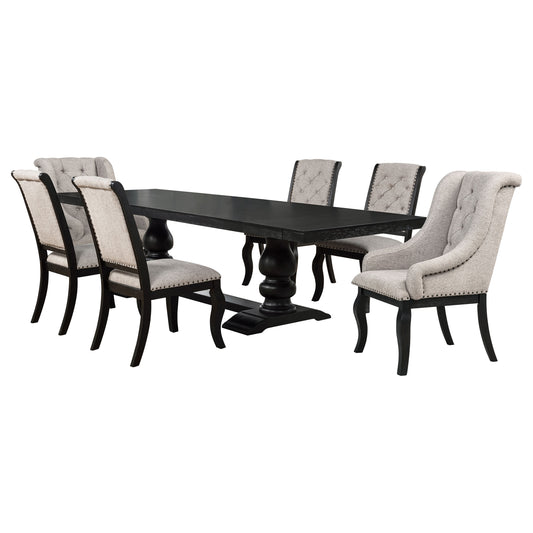 Phelps 7-piece Rectangular Dining Table Set Distressed Noir