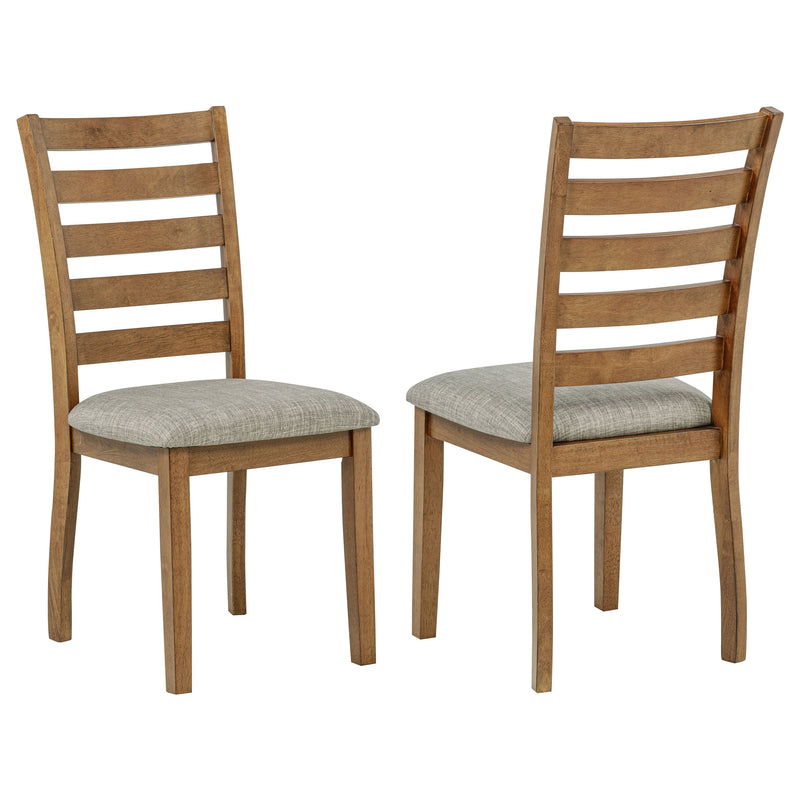 Atwood Wood Dining Side Chair Upholstered Seat Warm Brown