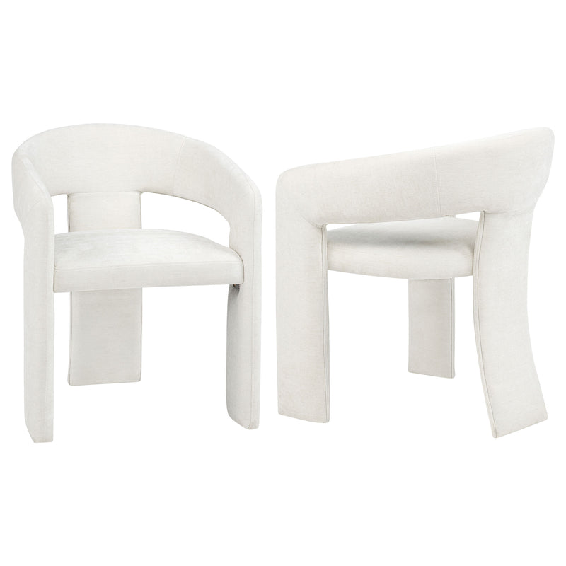 Carlow Upholstered Dining Arm Chair White (Set of 2)
