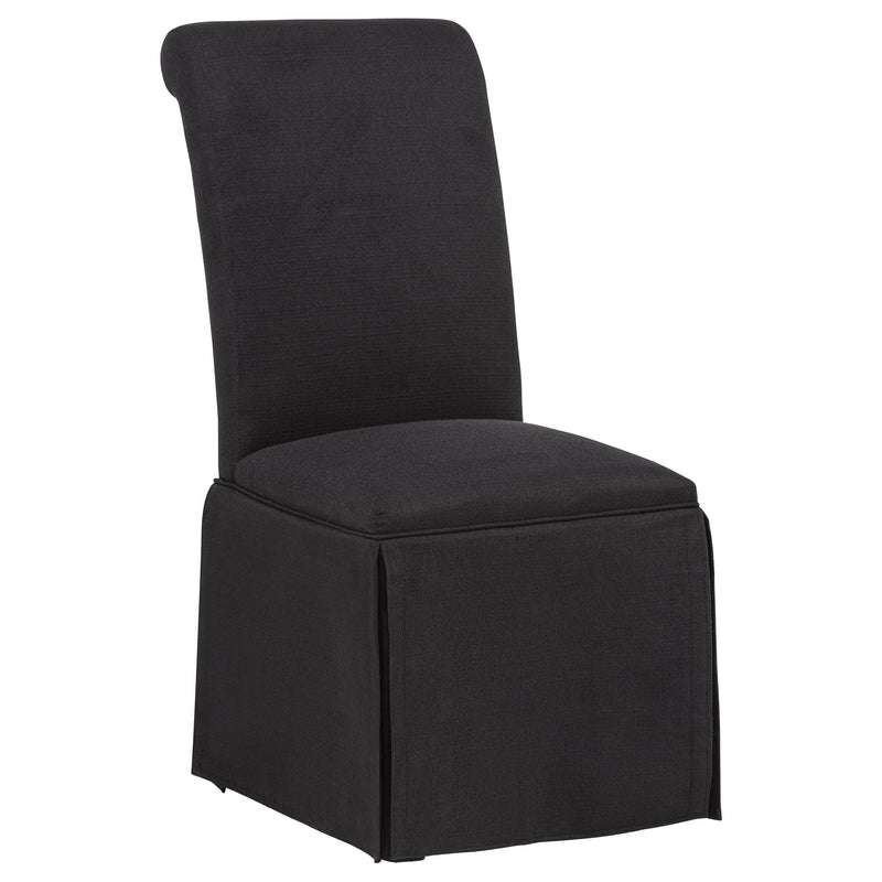 Shawna Upholstered Skirted Side Chair Black (Set of 2)