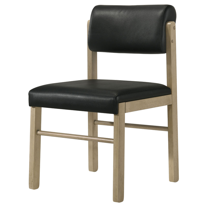 Kehoe Upholstered Dining Side Chair Black and Natural Oak (Set of 2)