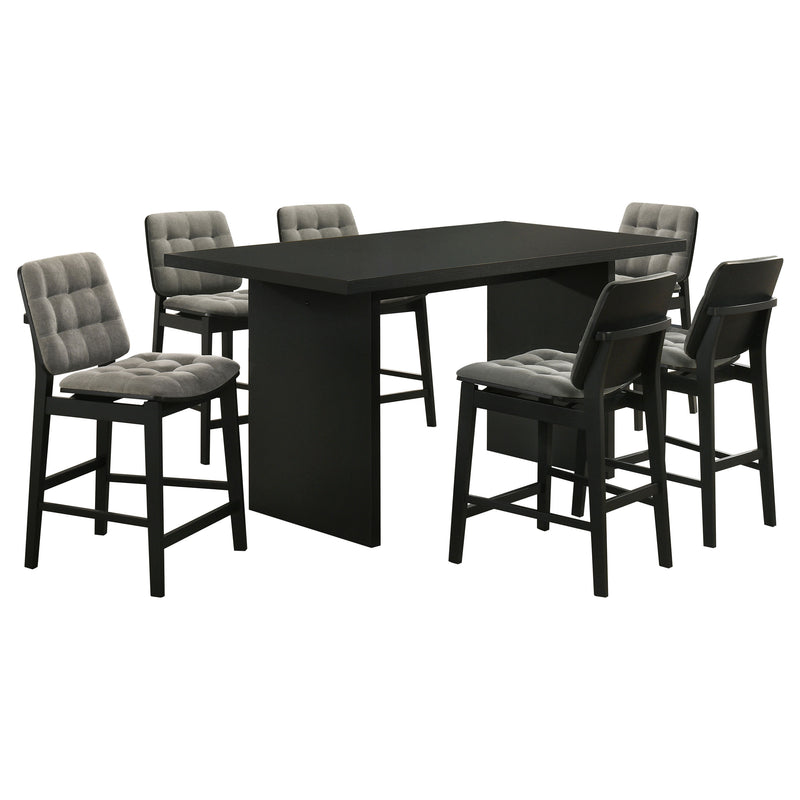 Decker 7-piece 70-inch Rectangular Counter Height Dining Set Grey and Black
