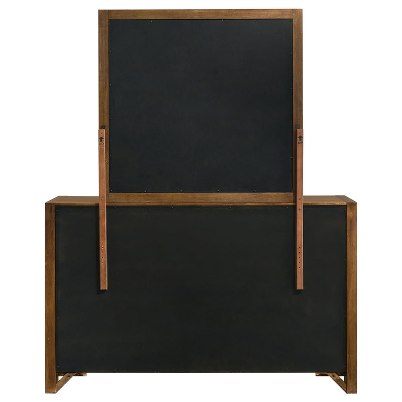 Adderley 8-drawer Bedroom Dresser and Mirror Warm Brown