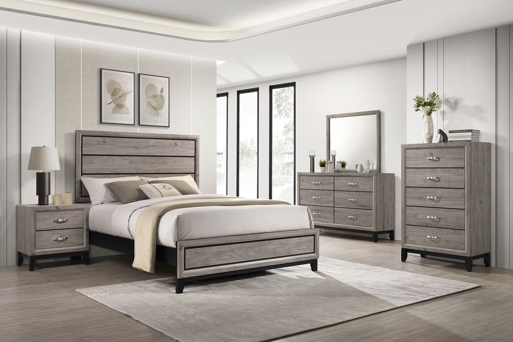 Watson Wood Queen Panel Bed Light Taupe