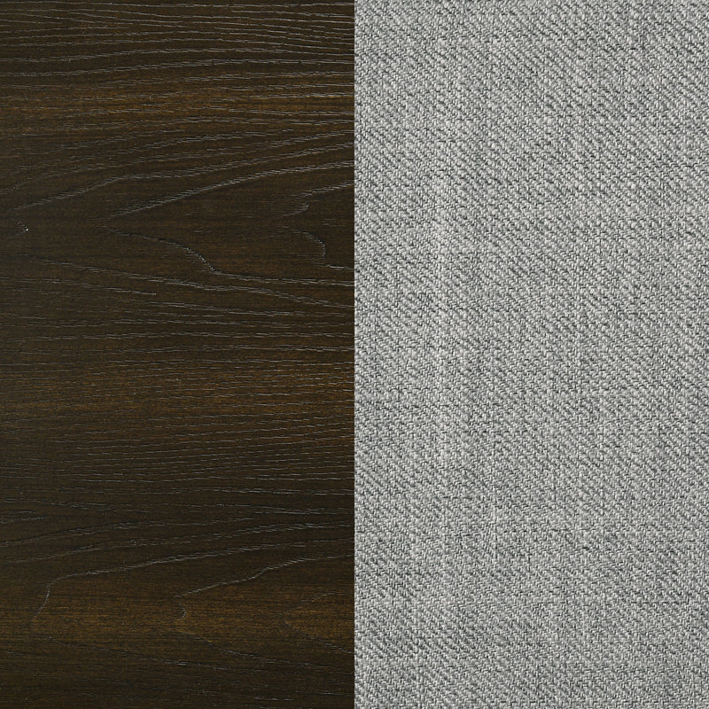 Atlas 63-inch Eastern King Upholstered Panel Bed Grey and Dark Oak