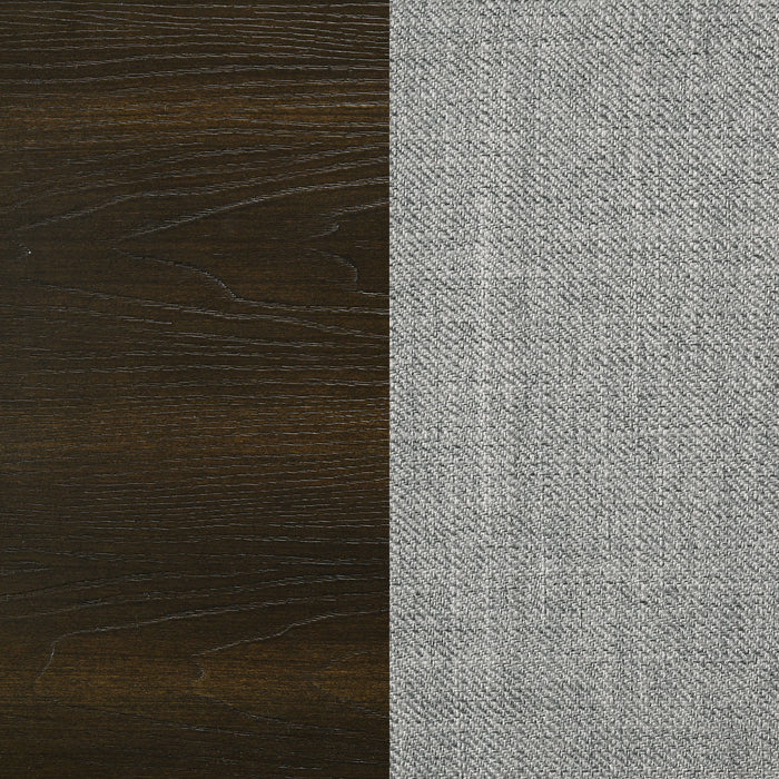 Atlas 63-inch Eastern King Upholstered Panel Bed Grey and Dark Oak