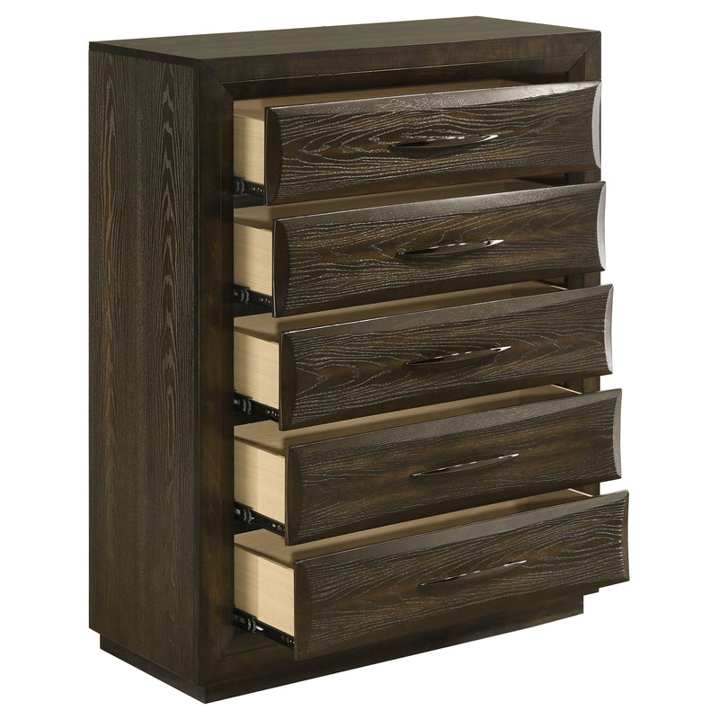 Atlas 5-drawer Bedroom Chest of Drawers Dark Oak