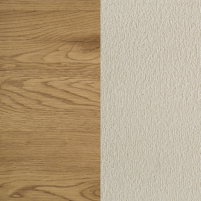 Bennett 78-inch California King Upholstered Panel Bed Cream and Light Oak