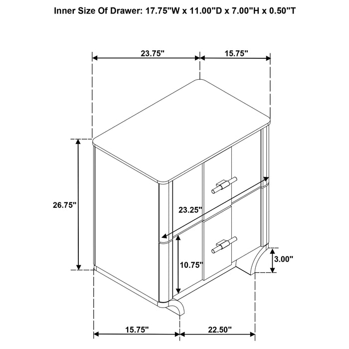 Leanne 2-drawer Sinter Stone Top Nightstand Light Oak