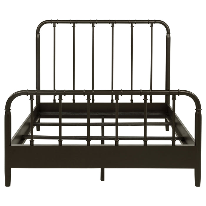 Rocco All Wood Water Pipe Open Frame Queen Bed Dark Bronze