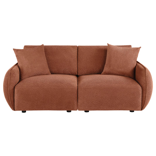 Elysia Chenille Upholstered Modular Lounge Loveseat Coral