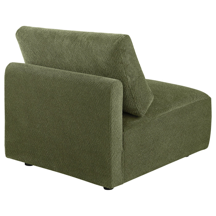 Elysia Chenille Upholstered Modular Armless Chair Green