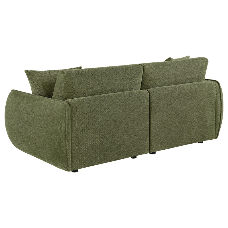 Elysia Fabric Upholstered Modular Lounge Loveseat Green