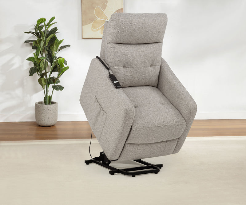 Dayes Upholstered Power Lift Recliner Chair Taupe
