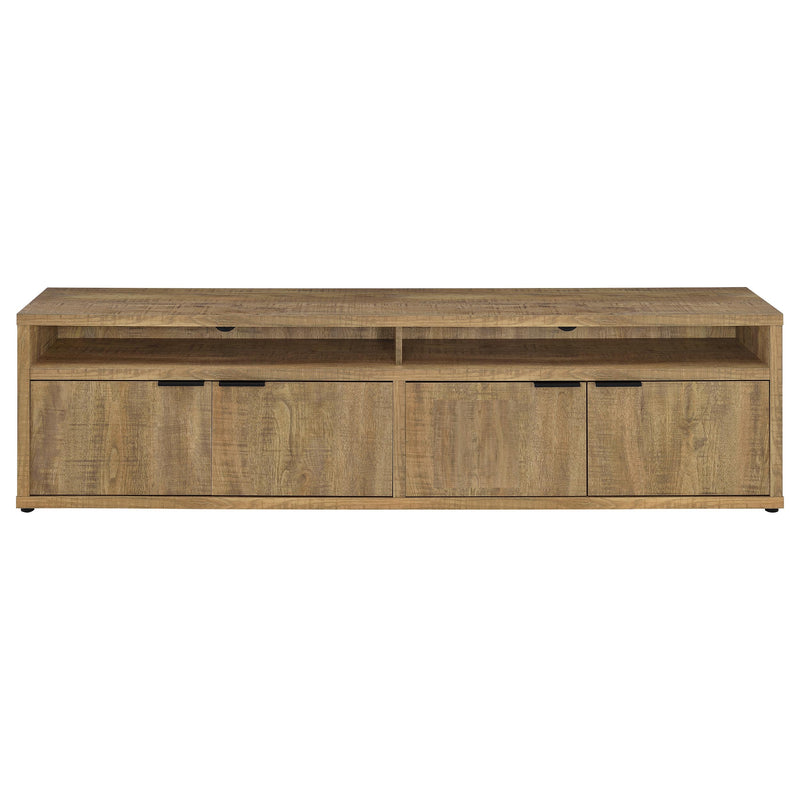 Tabby TV Stand for TVs up to 85 Inches with 4-Door Storage in Mango