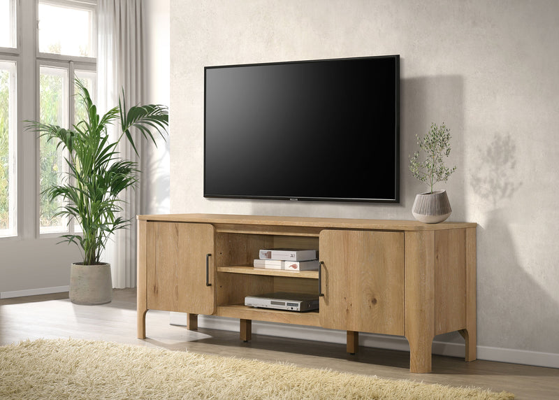 Rowe 65-inch 2-door Wood TV Stand Media Console Light Oak